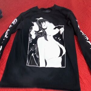 Mens Lewd Complex Anime Choke Girl succubus Long Sleeve Shirt Size small